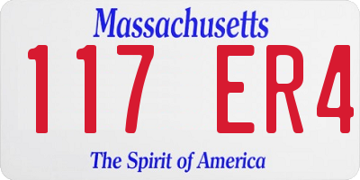 MA license plate 117ER4