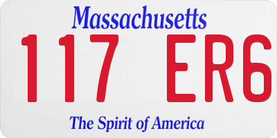 MA license plate 117ER6
