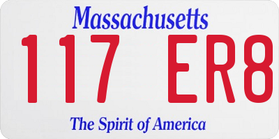 MA license plate 117ER8