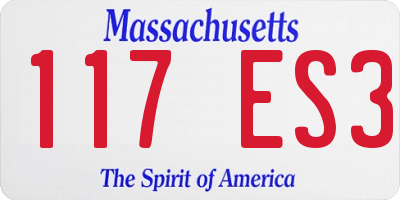 MA license plate 117ES3