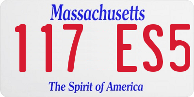 MA license plate 117ES5