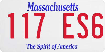 MA license plate 117ES6