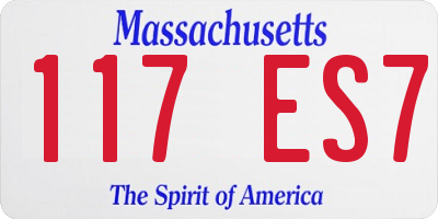 MA license plate 117ES7
