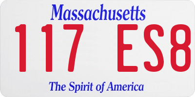 MA license plate 117ES8