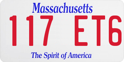 MA license plate 117ET6