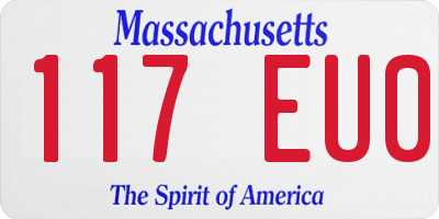 MA license plate 117EU0