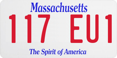 MA license plate 117EU1