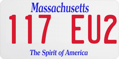 MA license plate 117EU2