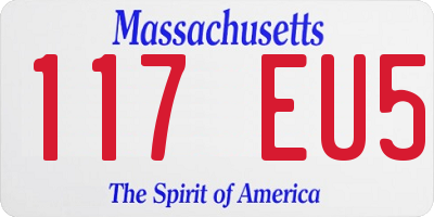 MA license plate 117EU5