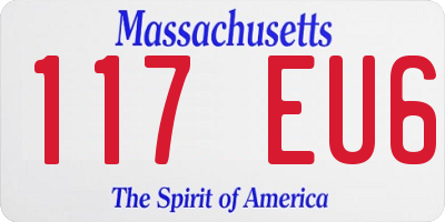 MA license plate 117EU6