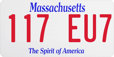 MA license plate 117EU7