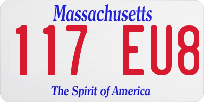 MA license plate 117EU8