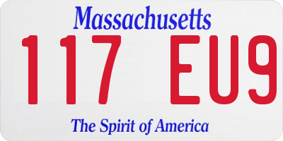 MA license plate 117EU9