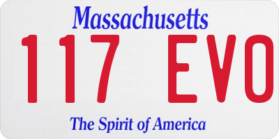 MA license plate 117EV0