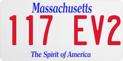MA license plate 117EV2