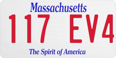 MA license plate 117EV4