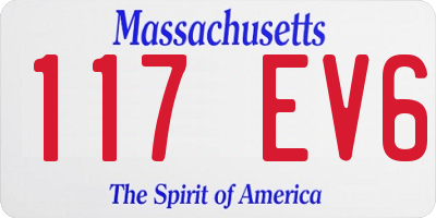 MA license plate 117EV6