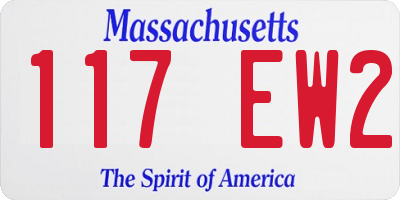 MA license plate 117EW2