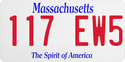 MA license plate 117EW5