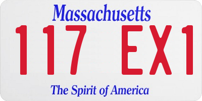 MA license plate 117EX1