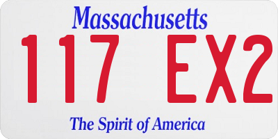 MA license plate 117EX2