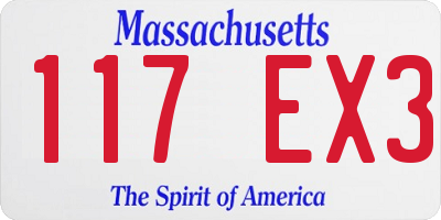 MA license plate 117EX3