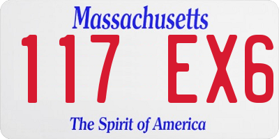 MA license plate 117EX6