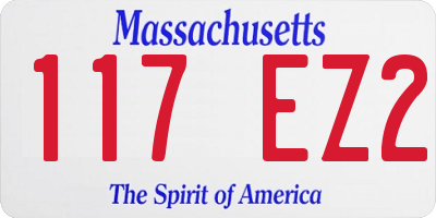 MA license plate 117EZ2