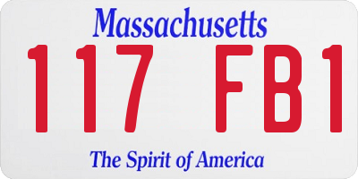 MA license plate 117FB1