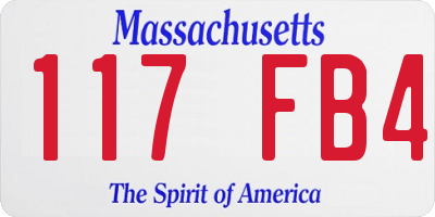 MA license plate 117FB4
