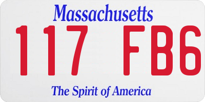 MA license plate 117FB6
