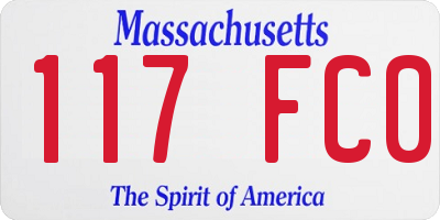 MA license plate 117FC0