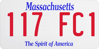 MA license plate 117FC1