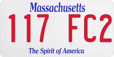 MA license plate 117FC2