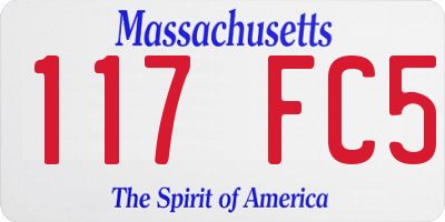 MA license plate 117FC5