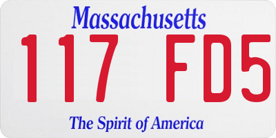 MA license plate 117FD5