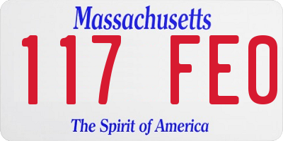 MA license plate 117FE0