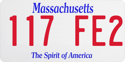 MA license plate 117FE2