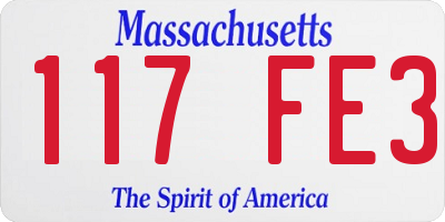 MA license plate 117FE3
