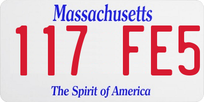 MA license plate 117FE5