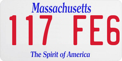 MA license plate 117FE6