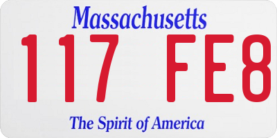 MA license plate 117FE8