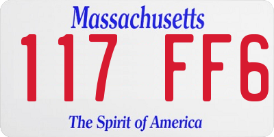 MA license plate 117FF6