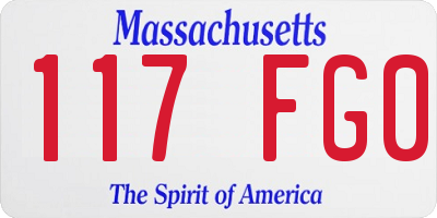 MA license plate 117FG0