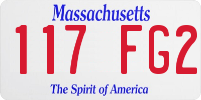 MA license plate 117FG2