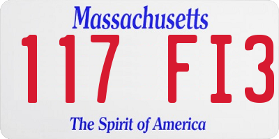 MA license plate 117FI3