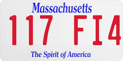 MA license plate 117FI4