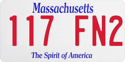 MA license plate 117FN2