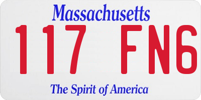MA license plate 117FN6