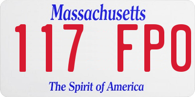 MA license plate 117FP0